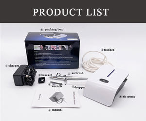 Combinaison survêtement aérographe compresseur de taches de sourcils mini <span class=keywords><strong>pochoir</strong></span> autocollant boîte personnalisée kit aérographe professionnel <span class=keywords><strong>peinture</strong></span> à ongles - Product Image 3