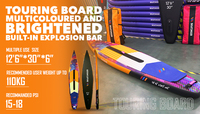 Skatinger Nouveau design Prêt à expédier 12,6 pieds Planche de course SUP gonflable colorée et économique