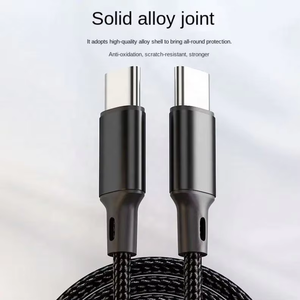 Pour <span class=keywords><strong>iPhone</strong></span> 16/15 câble de charge rapide câble de données tressé en nylon PD 60W double type C téléphone tablette 2M câble USB C pour google huawei - Product Image 5