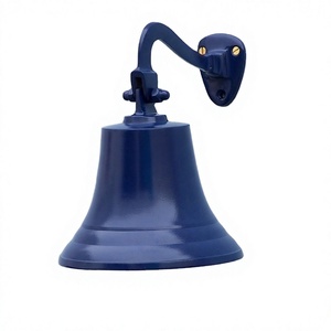 PERFECT COLLECTION Solid Brass Ship <b>Bell</b> 6" X 11" Polished Finish Coastal Design Wall Mounted Hanging Decoration Nautical Metal - Product Image 1