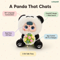 Peluche Panda Interactif Intelligent Aimmy – Chat Vocal IA Mignon, Animal en Peluche Parlant, Vente en Gros Personnalisée, Éducatif Montessori, Thème Zoo