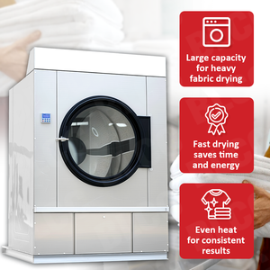 Asciugatrice Industriale da 50-150KG, Attrezzatura per Lavanderia Commerciale con Riscaldamento a Gas GPL, Essiccatoio a Tamburo per Hotel - Product Image 3