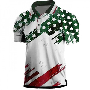 Camiseta Polo con Estampado Patriótico en 3D para Hombre, Manga Corta, Cuello Casual, Diseño Asimétrico, Lavable a Máquina, Tallas S M L XL 2XL 3XL 4XL - Product Image 2