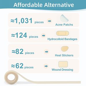 YOJO แผ่นปิดแผลไฮโดรคอลลอยด์แบบม้วน ขนาดและรูปทรงปรับได้ ติดด้วยตัวเอง ผ่านการฆ่าเชื้อ EO สำหรับดูแลบาดแผล แผลไฟไหม้ แผลพุพอง และสิว - Product Image 5