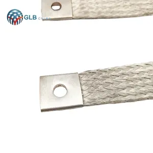 electrical connection 99.9% Copper braids tinned Flexible braided busbar copper ground strap for battery pack