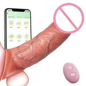 App Fernbedienung <span class=keywords><strong>Dildo</strong></span> Enhancement Männliches Sexspielzeug Silikon kautschuk Verbesserter realistischer Big <span class=keywords><strong>Dildo</strong></span> Vibrator für den Menschen - Product Image 1