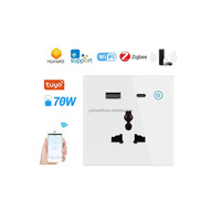 Enchufe Inteligente Tuya con Certificación CE y TUV, Eléctrico, con 1 USB-A Tipo-C, Control por Voz, Compatible con Alexa y Google Home, Estándar Universal