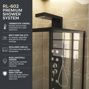 VIRPOL Cabine de douche carrée moderne en verre trempé de 4 mm, cadre en alliage d'aluminium et ABS, style coulissant, garantie de 2 ans, hôtels, modèle 3D - Product Image 1