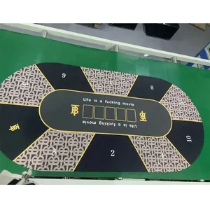 Casino Tablecloth Poker Table Mat Natural Rubber Non-Slip Foldable Custom Pattern Logo Texas Hold'Em Table Mat Card Poker Mat