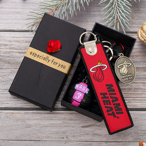 Porte-clés brodé double face avec étiquette tissée, motif brodé créatif <span class=keywords><strong>Lakers</strong></span> Warriors, marque-page, style boîte cadeau - Product Image 3
