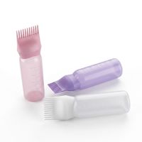 Flacon applicateur peigne à racines de cheveux 60 ml, flacon souple pour traitement du cuir chevelu, coloration capillaire et lavage à sec, 3 couleurs