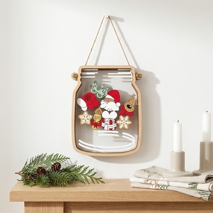 Adorno Navideño de Madera para Colgar en el Árbol, Decoración Rústica para el Hogar, Colgante Festivo - Product Image 3
