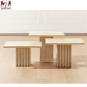Losa de piedra de mármol travertino Beige romano para cocina isla mesa de centro Hotel & Villa suelo decorativo aplicación azulejos bloques - Product Image 5