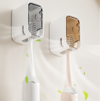Support mural pour brosse à dents électrique, étanche à l'eau et à la poussière, sans perçage, auto-adhésif, écologique, pour rangement de salle de bain