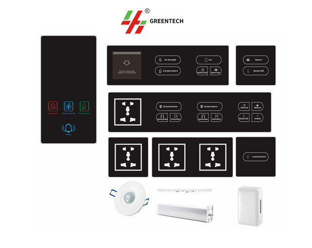 Hotel Room Smart Lighting Control System with Touch Panel Aluminum Material Retro Style