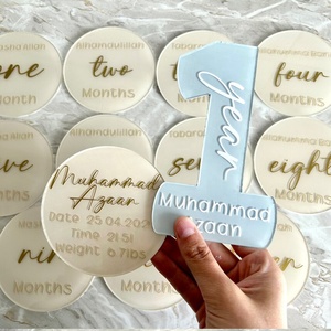 Bébé acrylique jalons sexe neutre bébé souvenir cadeau acrylique bébé jalon disques - Product Image 4