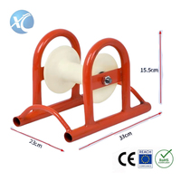 Poulie de tirage de câble à 3 roues avec rouleaux en nylon et cadre en acier pour l'installation de lignes électriques souterraines