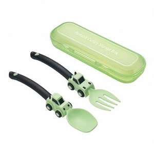 Ustensiles simples et mignons pour bébés et tout-petits, ensemble de fourchettes et de cuillères de dessin animé pour enfants, ustensiles d'alimentation indépendants pour fruits. - Product Image 1