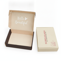 Boîte d'expédition en carton ondulé personnalisée, type F, blanche, auto-scellante, imprimée CMYK, boîte d'emballage OEM