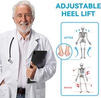 Rehausseurs de talon marron en silicone, ajustables, orthopédiques, avec soutien de la voûte plantaire, antidérapants, amortissants et réutilisables