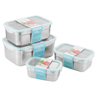 304 grande capacité boîte à lunch réfrigérateur boîte de conservation pour bureau empilable récipient alimentaire avec couvercle Transparent PP