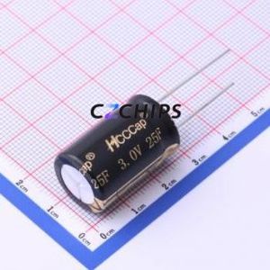 ตัวเก็บประจุแบบซุปเปอร์คาปาซิเตอร์ 3V-25F แบบ Through hole Component (THT), ระยะขา P=7.5 มม. ( ความจุ: 25F ) ( แรงดันไฟฟ้า: 3V ) - Product Image 1