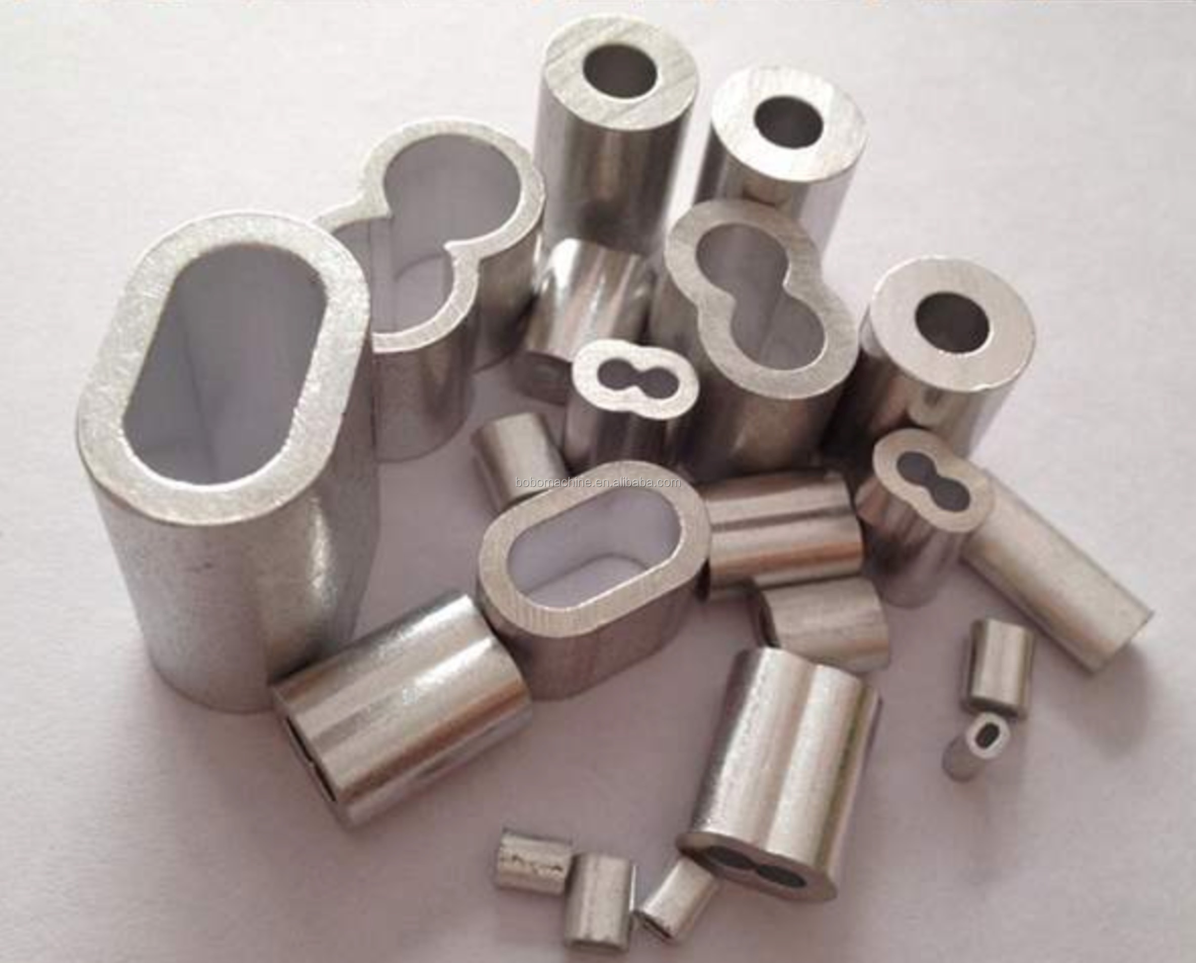BOBO Machine hydraulic steel cable wire rope sling making pressed shown in a detail photo for this news article
