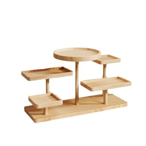 Solid wood display <b>stand</b> with tiers, creative wooden ornaments and decorations, Instagram-worthy multi-layer storage rack - Product Image 3