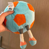 Peluche Jell ycat Amuseables de haute qualité en forme de ballon de football avec sac anti-poussière bleu et broderie du logo As2fb