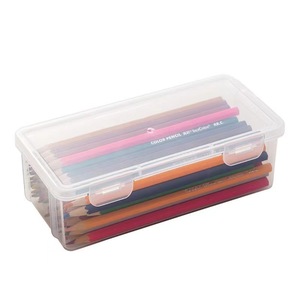 Caja de almacenamiento transparente para lápices, organizador de papelería para estudiantes con capacidad para 120 lápices de colores, crayones, dibujo y bocetos - Product Image 3