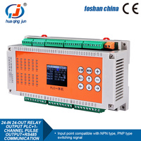 Huaqingjun 24 entradas 24 salidas de relé temporizador PLC Salida de pulso de 1 canal RS485 Modbus RTU controlador PLC para motores paso a paso