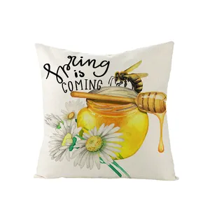 Fodera per cuscino Comfoterable soft 60x60 honey luxury flower decorating federe stampate in lino per la decorazione domestica