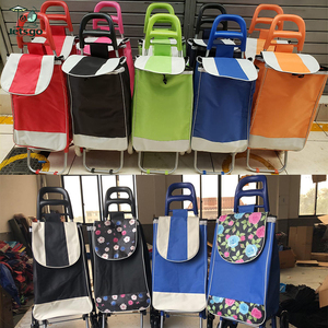 Bán buôn tùy chỉnh cá nhân màu Đen Nhà xách tay gấp cửa hàng tạp hóa du lịch mua sắm hành lý xe đẩy giỏ hàng túi với 2 bánh xe lăn - Product Image 2