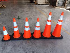 Noi 28 ''sottile cono di sicurezza flessibile in PVC cono di traffico con fogli riflettenti ad alta intensità - Product Image 4