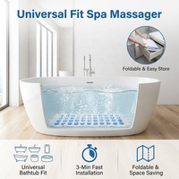 Tapis de massage pliable en plastique pour baignoire à bulles, 6 niveaux, masseur corporel électrique portable 180W avec chauffage à air chaud