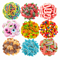 Vente en gros usine de bonbons gélifiés moelleux, personnalisables, de formes et saveurs variées, huilés, en vrac, Halal BRC, saveur fruitée, acidulés et sucrés