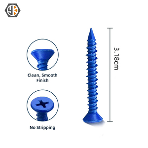 Vis à béton à tête croisée fendue bleue 1/4 ''3/16'' tête plate bleue pour l'ancrage aux vis de maçonnerie - Product Image 5