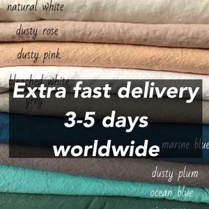 Kasur linen 100 murni organik alami kain linen rami cetak kustom 100% kain linen sedang ramah lingkungan murni untuk tirai tempat tidur