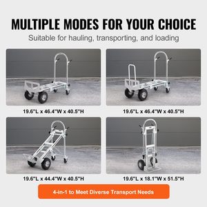 Camión <span class=keywords><strong>de</strong></span> mano y plataforma rodante plegable convertible industrial resistente <span class=keywords><strong>de</strong></span> aleación <span class=keywords><strong>de</strong></span> aluminio - Product Image 6