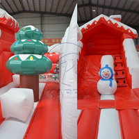 Christmas Party Inflatable Castle Household Inflatable Trampoline Bouncer Slide Christmas Jumping Castle for Kids