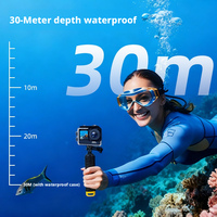 DLC 5K Stabilisation gyroscopique 6 axes Écran double avant-arrière étanche 30M WiFi Zoom 2x-7x pour ski, cyclisme, plongée, vlog en extérieur