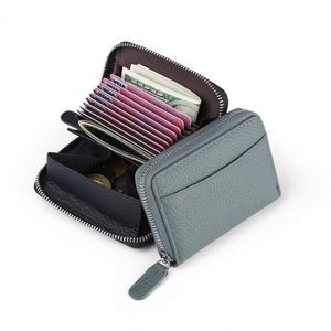 Women Travel Luxury Genuine Leather Accordion <b>Wallet</b> With Zipper Slim Minimalist Rfid Blocking <b>Card</b> <b>Holder</b> <b>Wallet</b> - Product Image 4