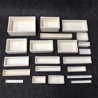 Creusets en céramique d'alumine de haute pureté formes de tige de boule laboratoire utilisation industrielle motif carré traitement réfractaire argent