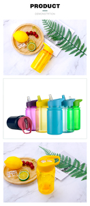 Gourde de sport en plastique 500 ml sans BPA, écologique, avec poignée colorée transparente pour personnalisation de la couleur - Product Image 3