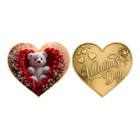 Nouveauté 2026 : Pièces de monnaie en métal doré en forme de cœur pour la Saint-Valentin – Cadeau idéal pour les couples