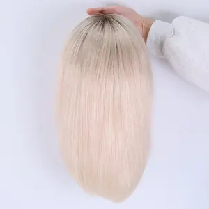 European Human Hair Monofilament wigs Tasha Roots Blonde Color Human Hair Wigs