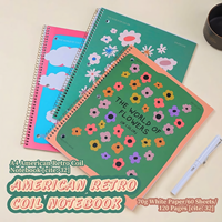 Carnet à spirales A4 de style dessin animé simple, perforé sur 3 trous |   Carnet personnalisé avec logo |   Cahier scolaire, blocs-notes, carnets d'écriture.