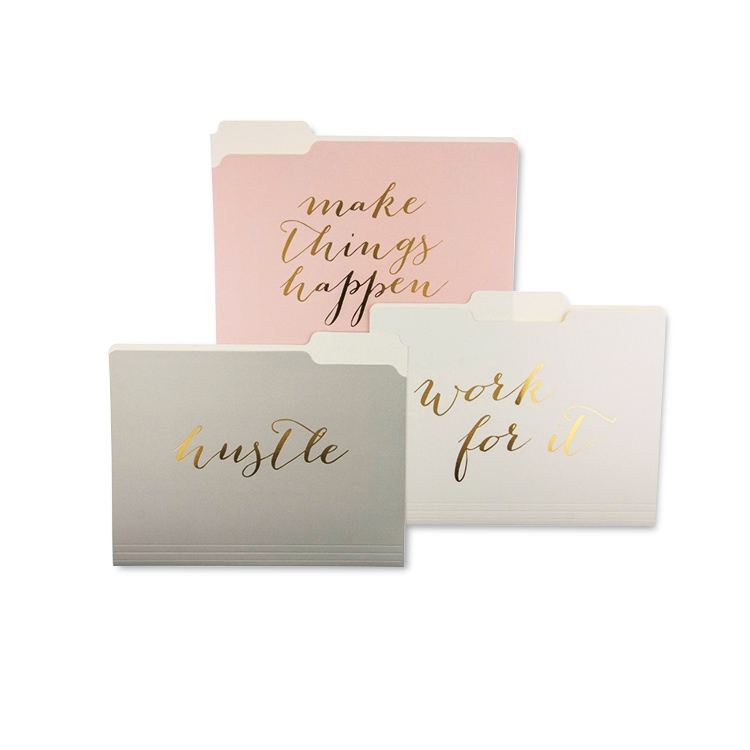 Custom presentation document folder with 1/3-Cut Tabs