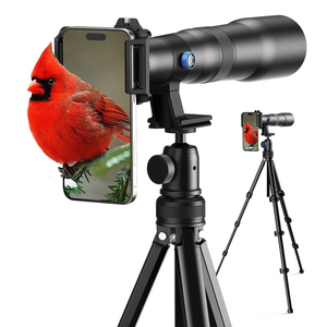 <span class=keywords><strong>Kit</strong></span> d'objectif de photographie <span class=keywords><strong>Apexel</strong></span> avec clip universel et trépied à tête sphérique, objectif zoom hyper téléobjectif 50x pour mobile, - Product Image 1