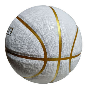 Ballon de <span class=keywords><strong>basket</strong></span> en cuir PU <span class=keywords><strong>blanc</strong></span> taille 7 personnalisé avec votre logo – Ballon de match standard - Product Image 2